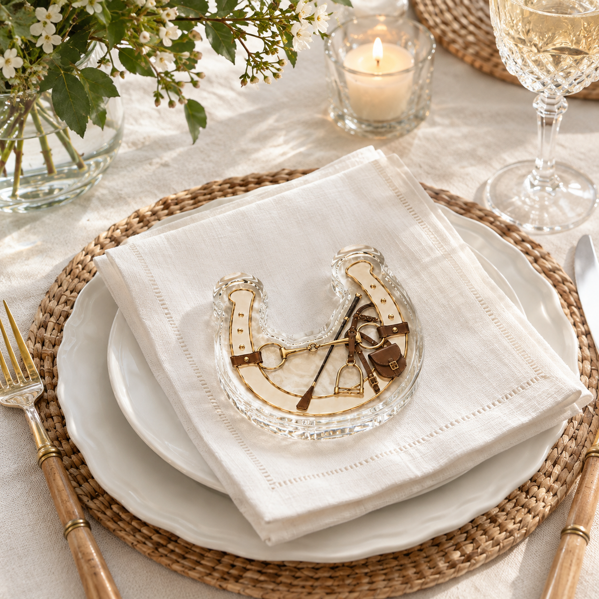 Acrylic Napkin Weight, Horseshoe