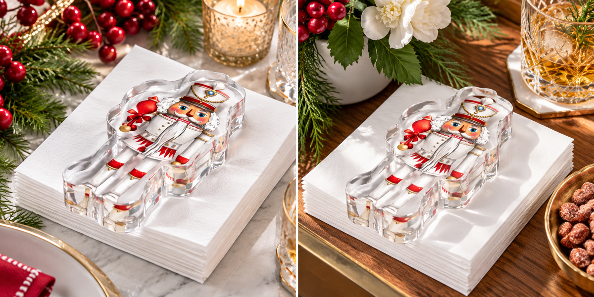 Acrylic Napkin Weight, Nutcracker