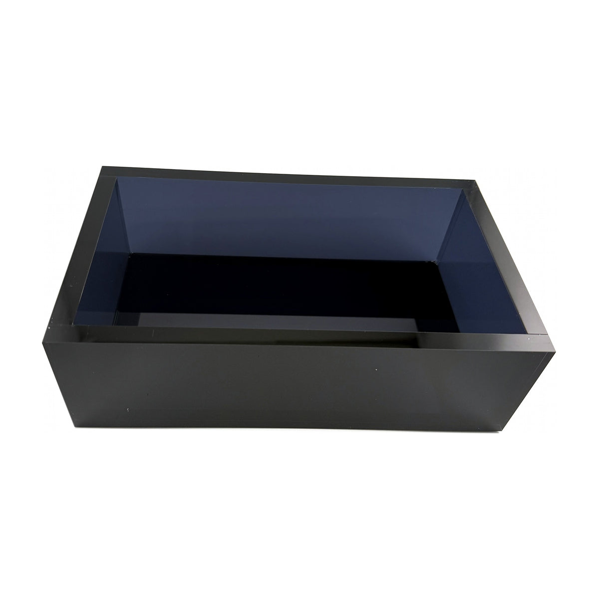Black acrylic box base shown without its clear lid