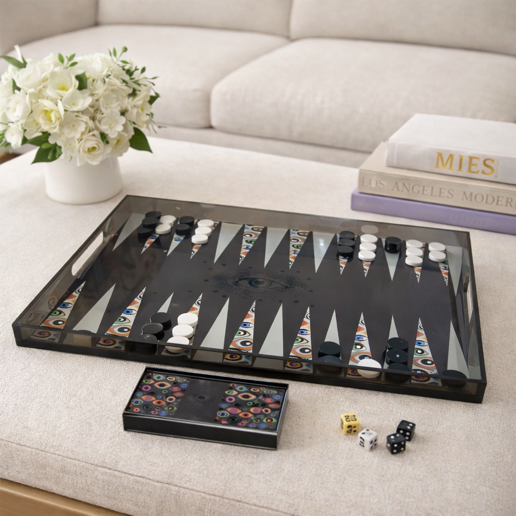 Maven Home Evil Eye acrylic backgammon game set
