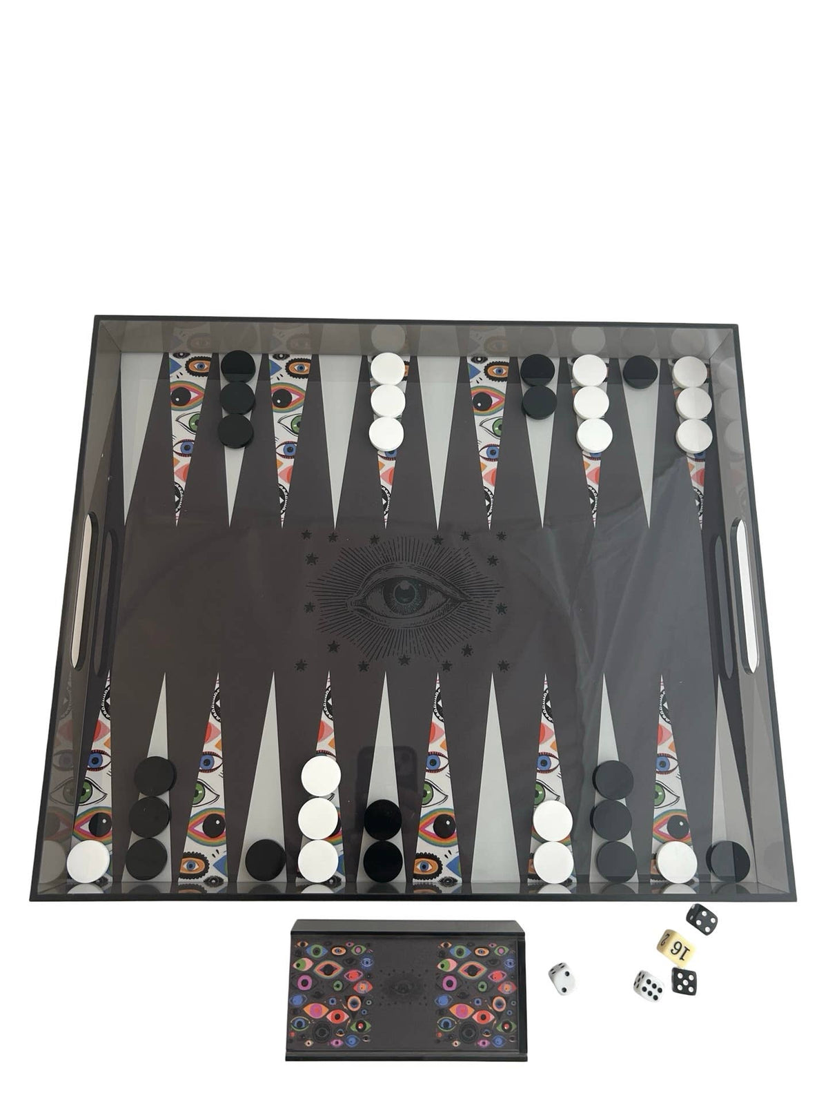 Maven Home Acrylic Backgammon Game Set, Evil Eye - view 04