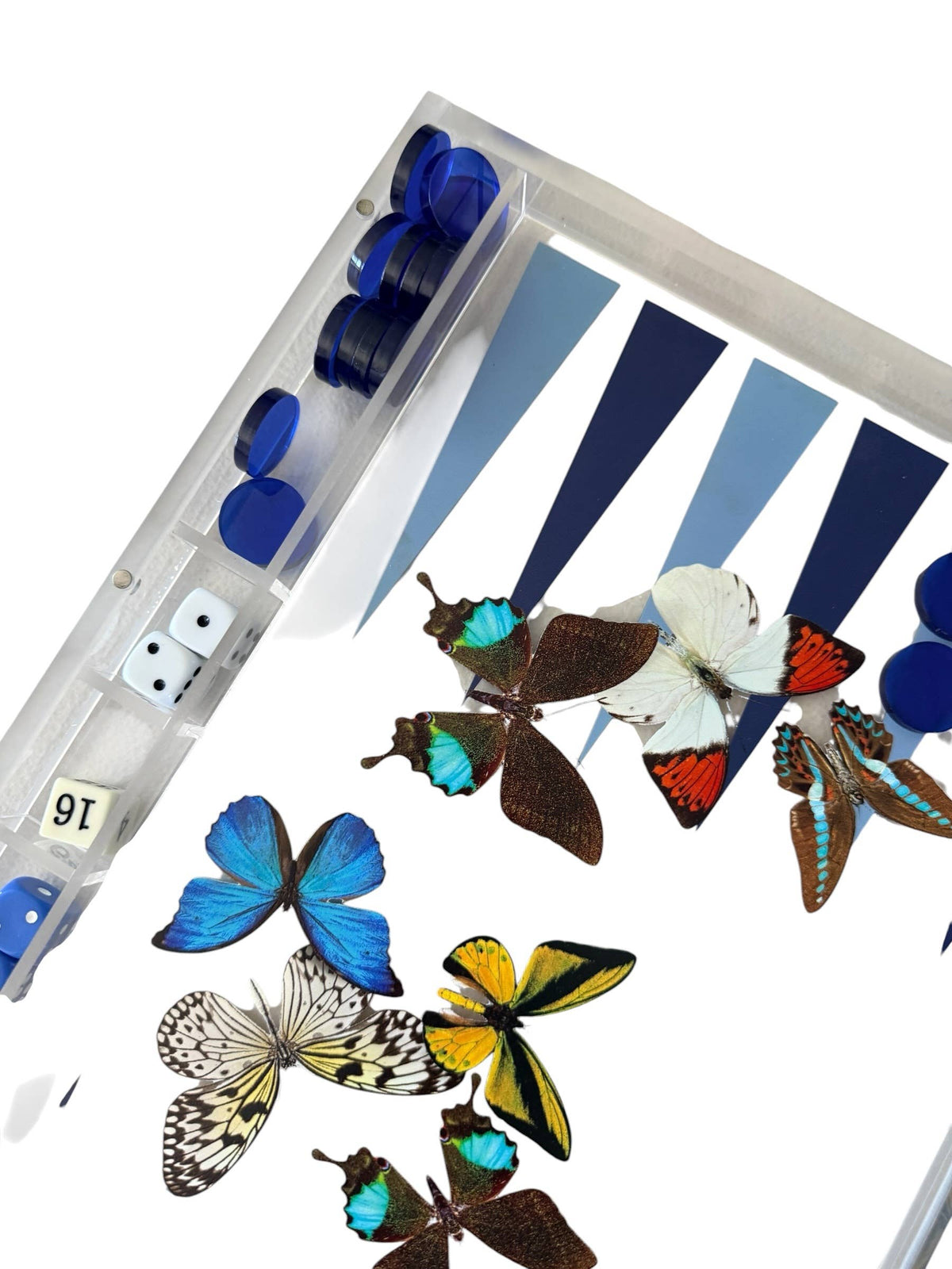 Maven Home Acrylic Backgammon Game Set, Butterfly - view 09