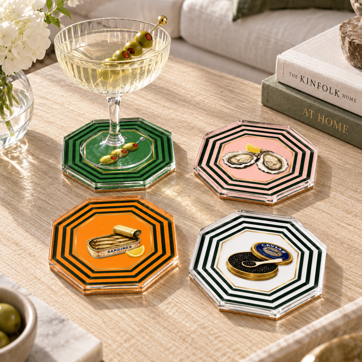 Boxed Coaster Set, After Five Collection