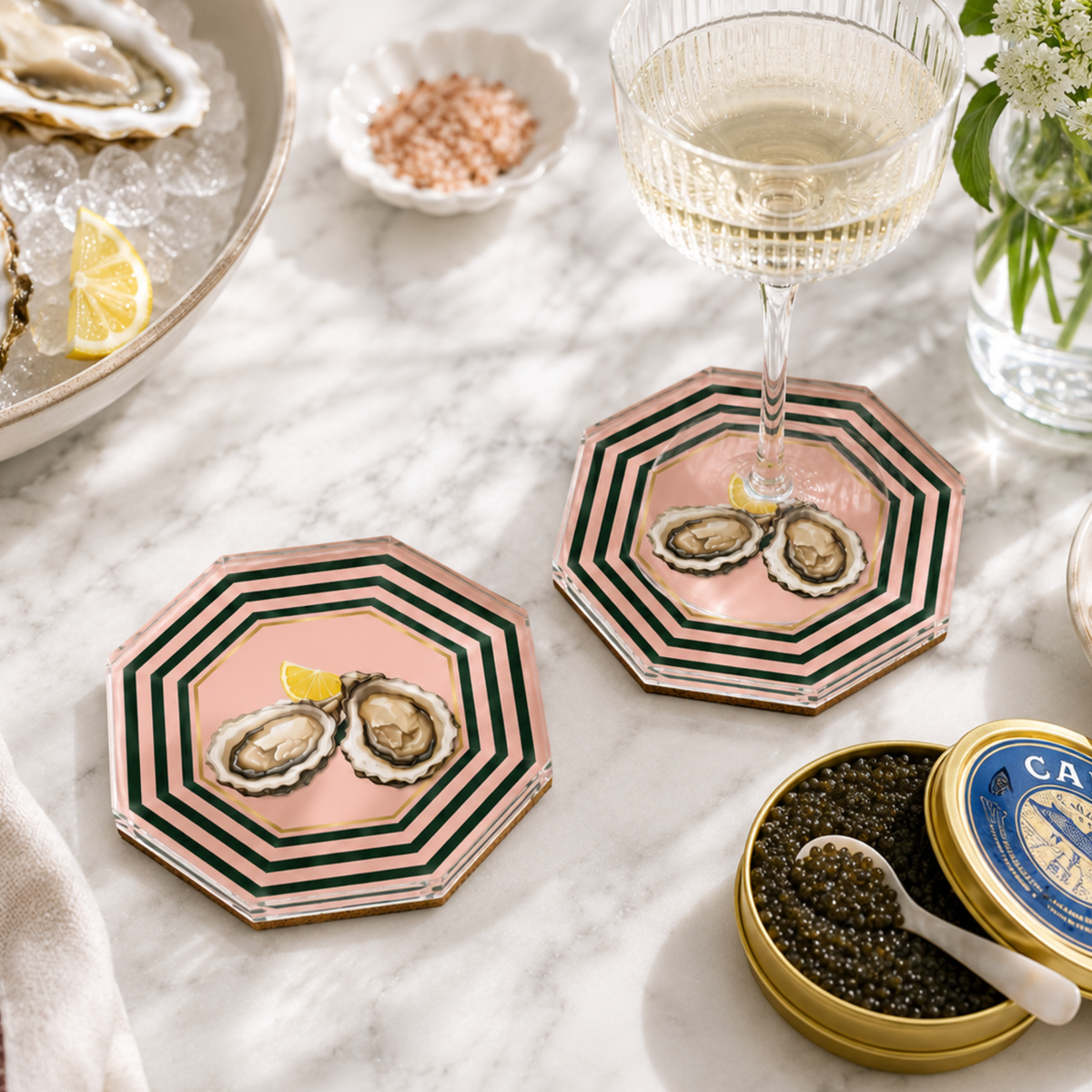 Boxed Coaster Set, After Five Collection