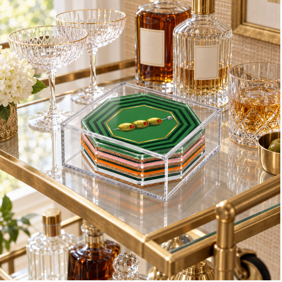 Boxed Coaster Set, After Five Collection