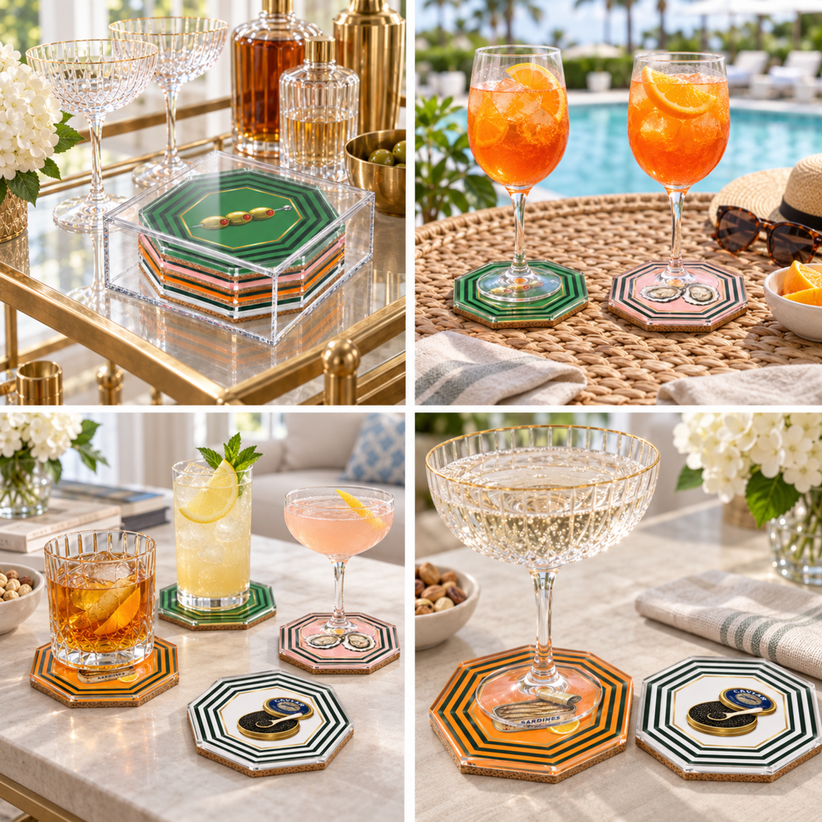 Boxed Coaster Set, After Five Collection
