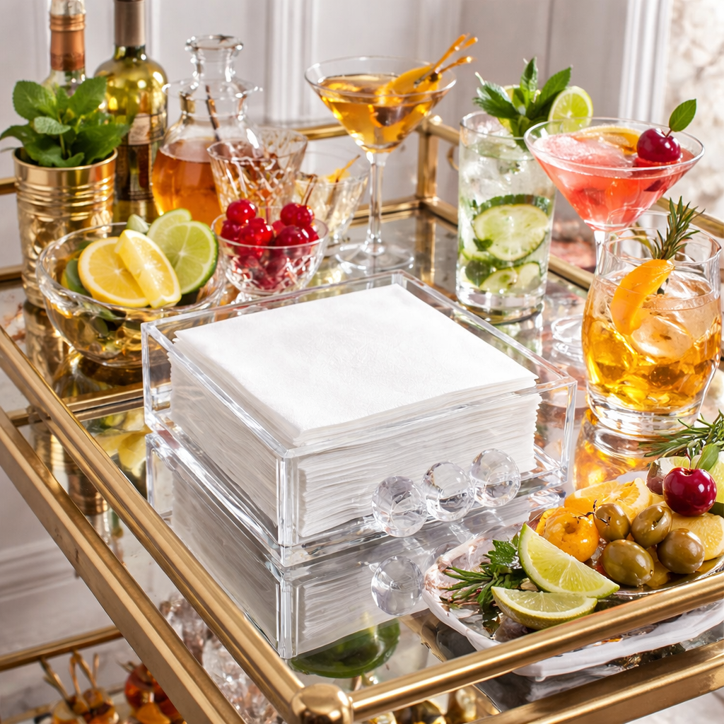 Clear Acrylic Cocktail Napkin Holder, Bubble - view 04