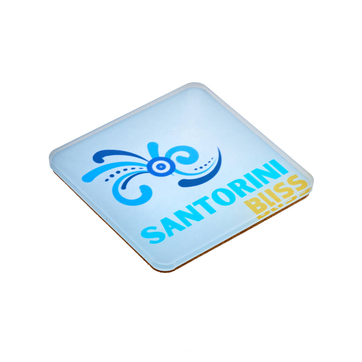 Bon Voyage Acrylic Coasters, Santorini with Holder - view 03