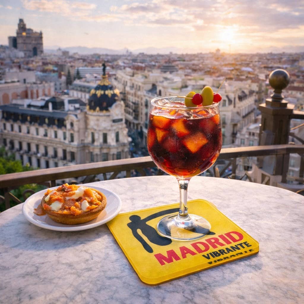 Bon Voyage Acrylic Coasters, Madrid with Holder - view 04