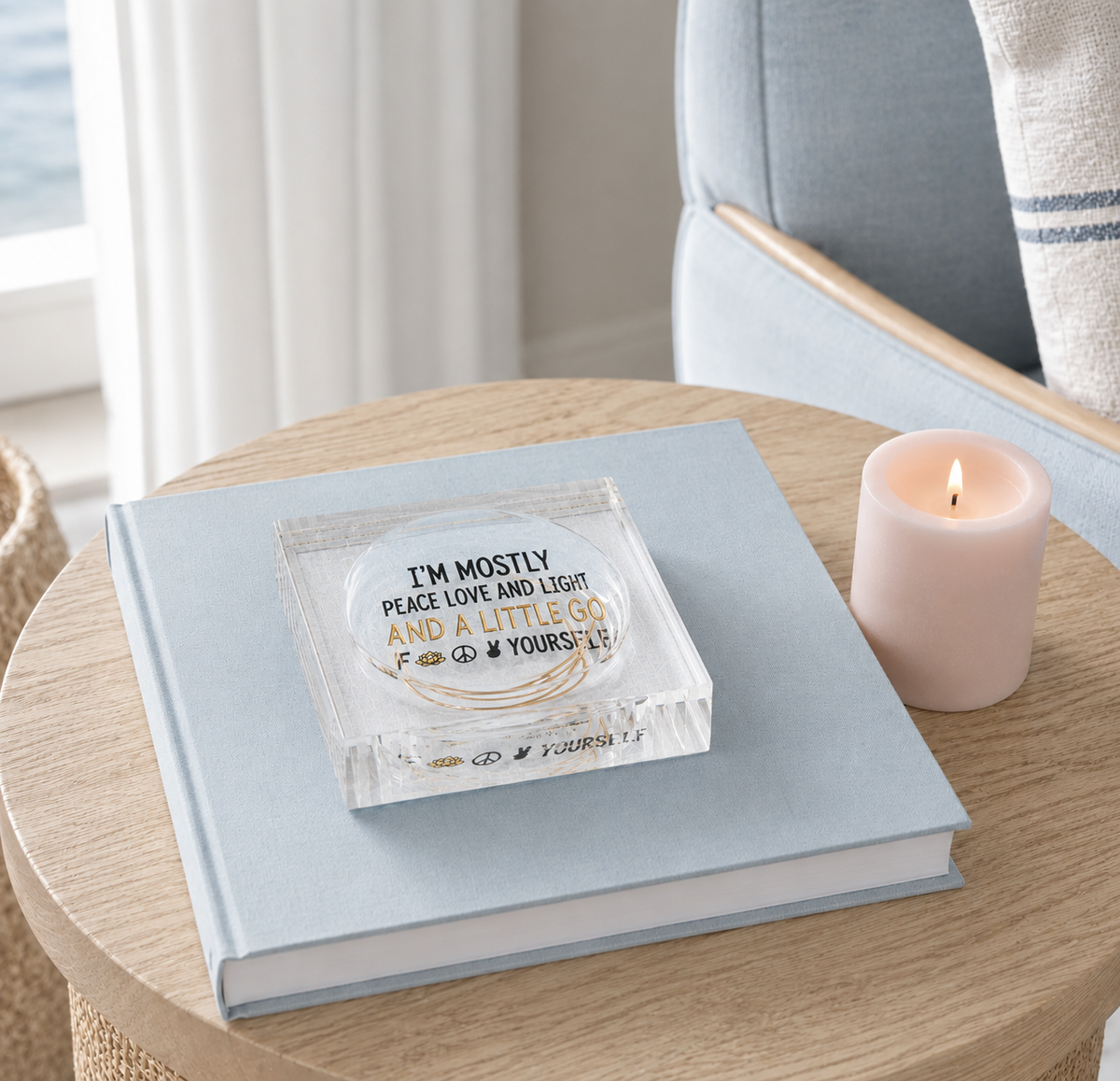 Catchall Lucite Bowl - Peace Love Light — photo 1