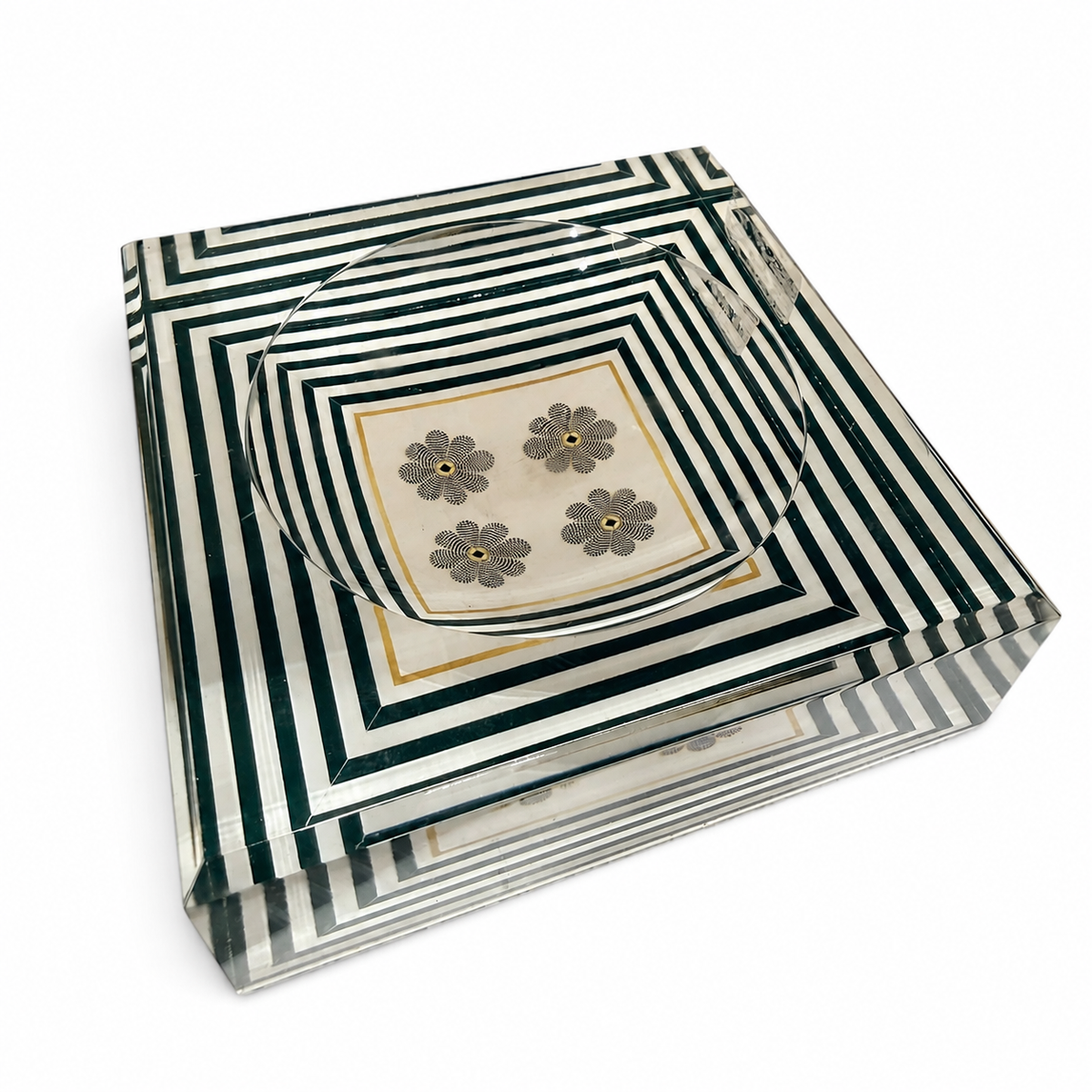 Catchall Lucite Bowl - Striped Floral — photo 8