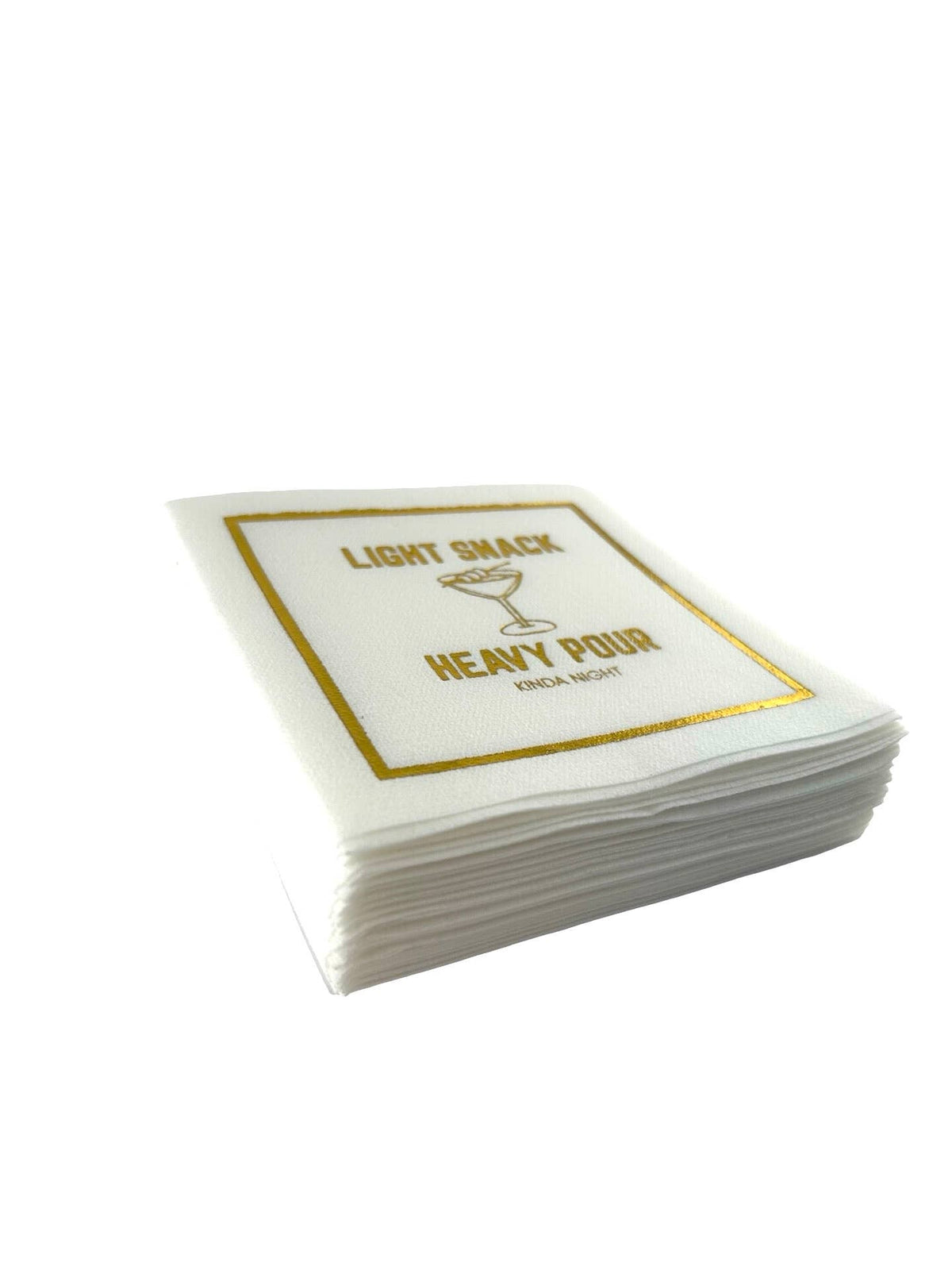 Maven Home Linen-Feel Cocktail Napkins, Light Snack Heavy Pour - view 03