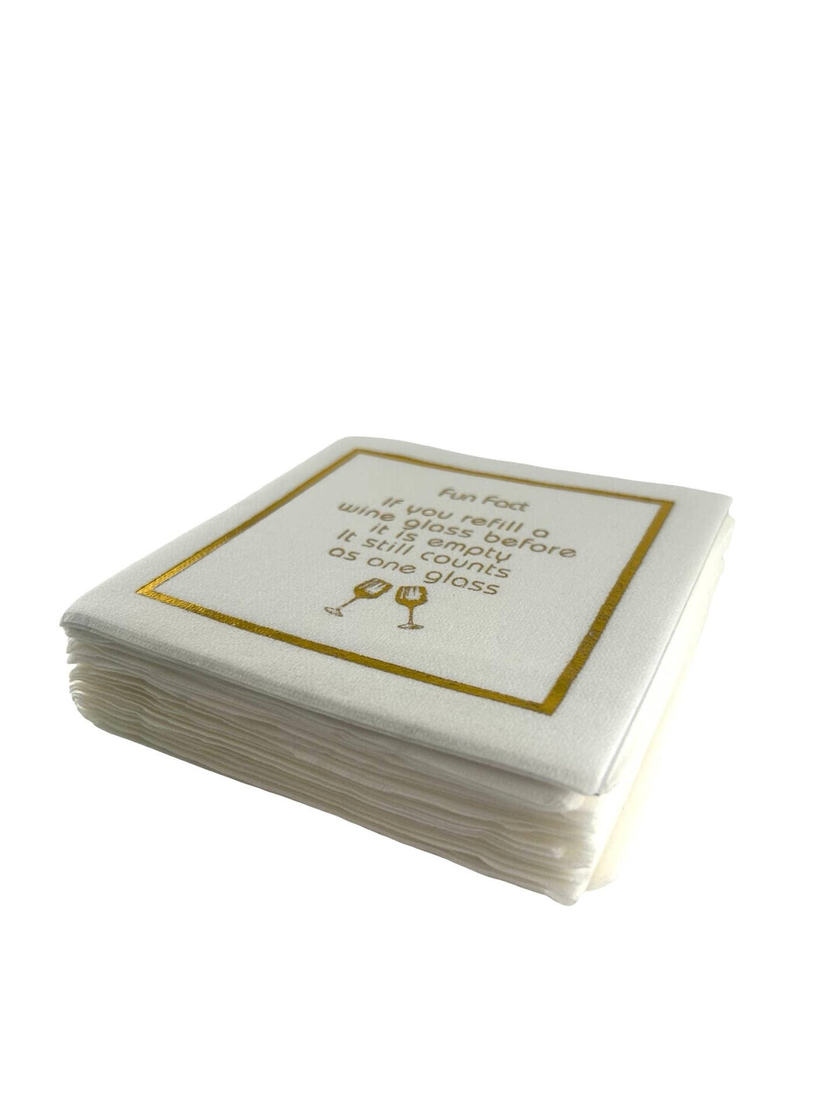 Maven Home Linen-Feel Cocktail Napkins, Fun Fact Refill Wine Glass - view 03