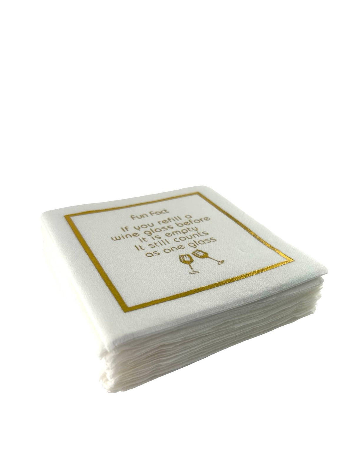 Maven Home Linen-Feel Cocktail Napkins, Fun Fact Refill Wine Glass - view 04