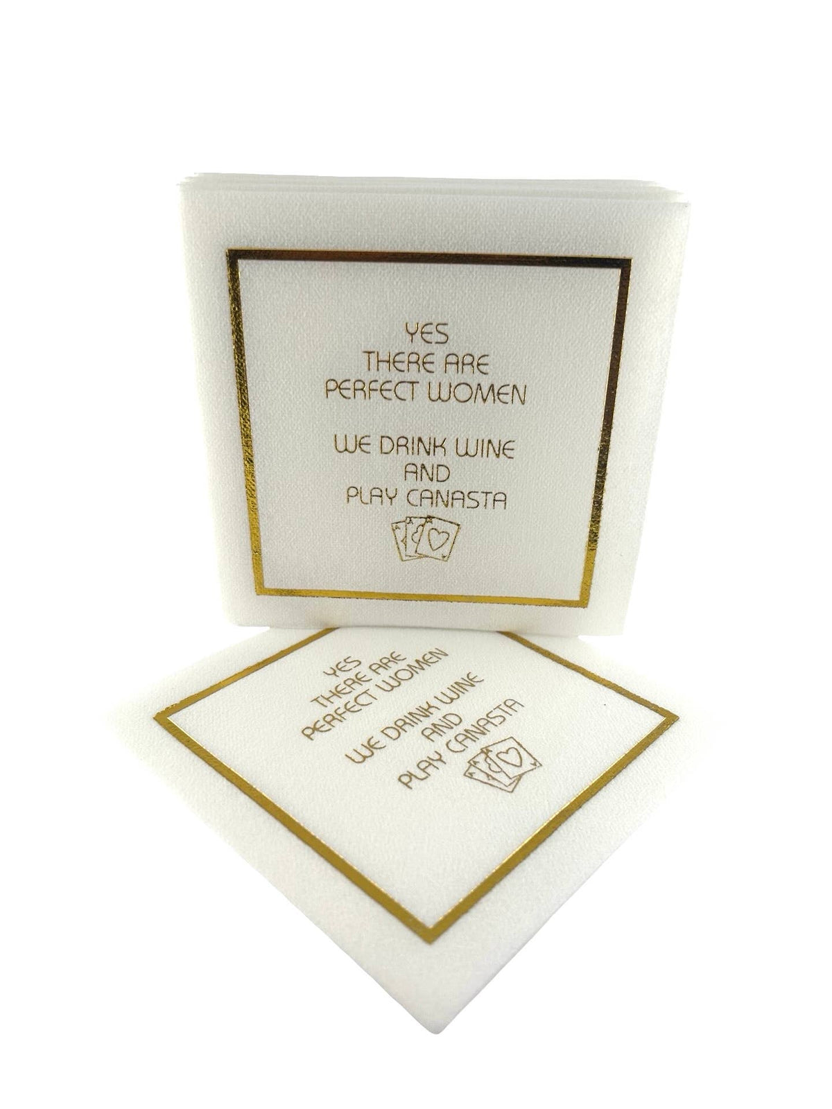 Maven Home Linen-Feel Cocktail Napkins, Perfect Women Drink Wine and Play Canasta - view 04