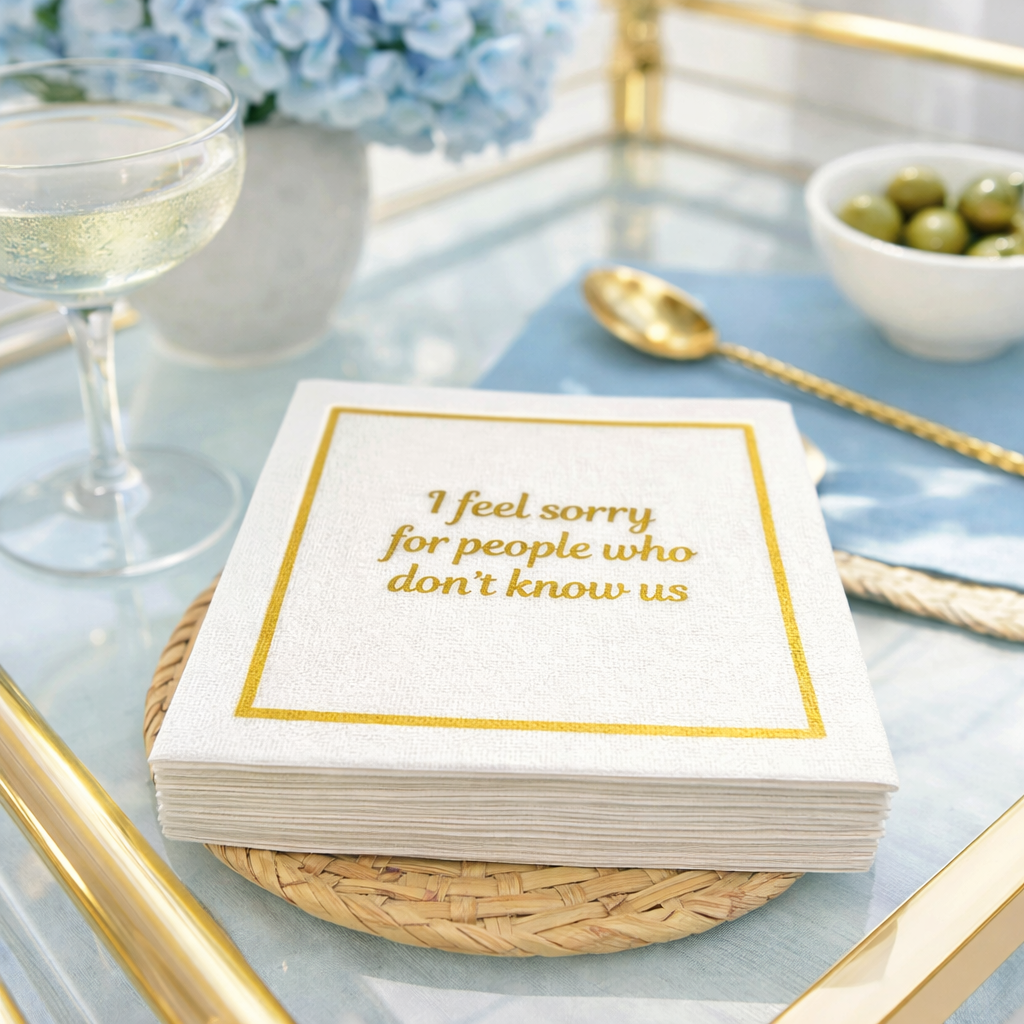 Linen-Feel Cocktail Napkins, I Feel Sorry for People Who Don't Know Us