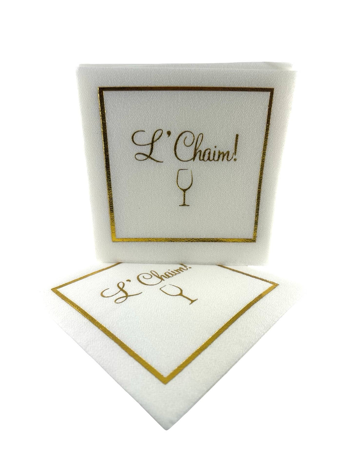 Maven Home Linen-Feel Cocktail Napkins, L'Chaim - view 05