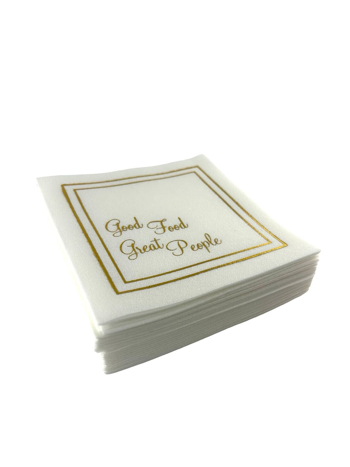 Maven Home Linen-Feel Cocktail Napkins, Good Food Great People - view 03