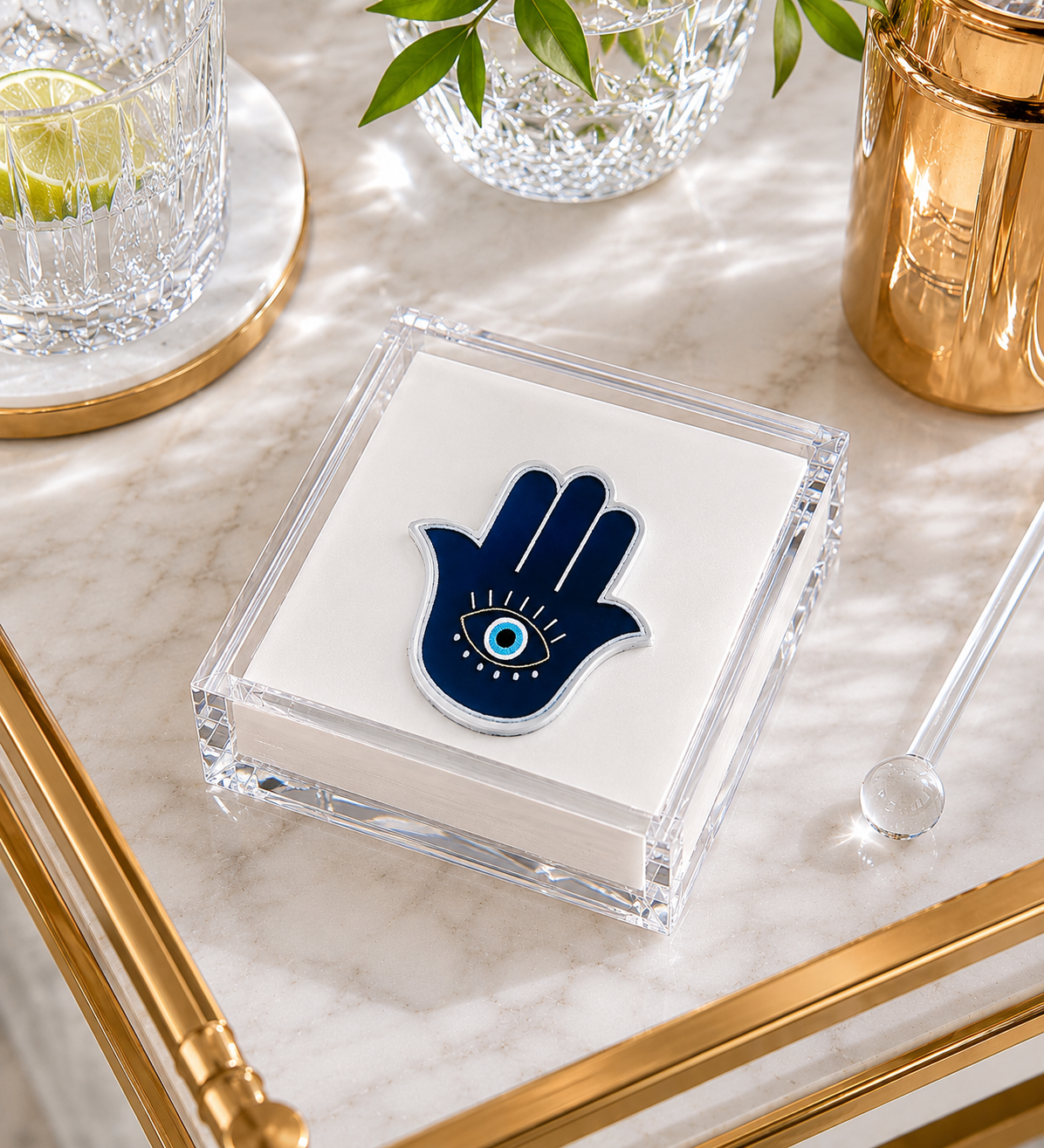 Clear Acrylic Cocktail Napkin Holder, Classic 6 Inch — Maven Home