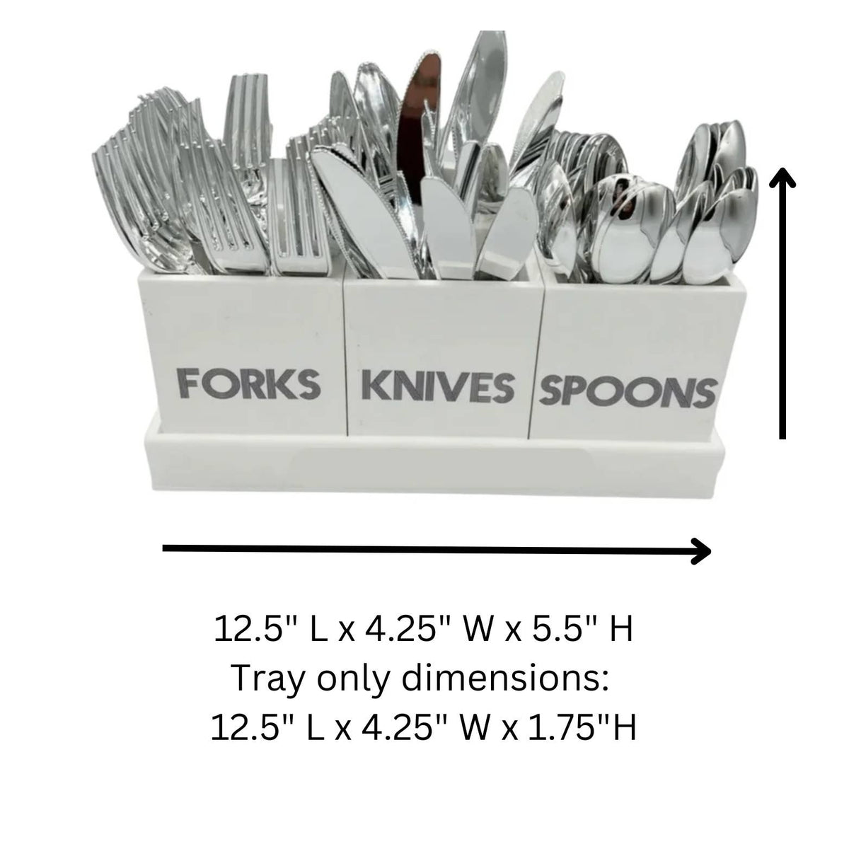 Modern Acrylic Flatware Caddy, White - view 09