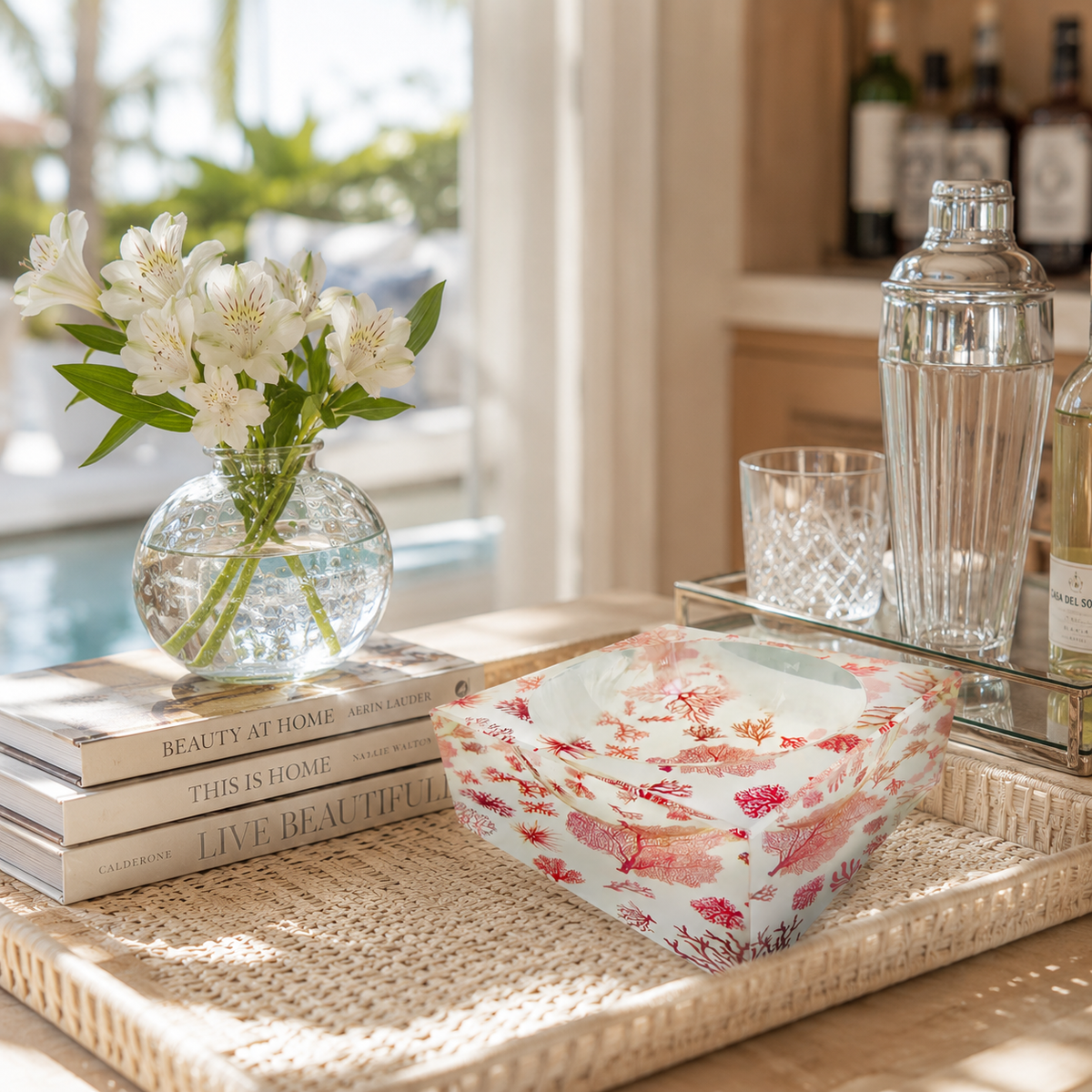 Decorative Acrylic Bowl, Aura Coral