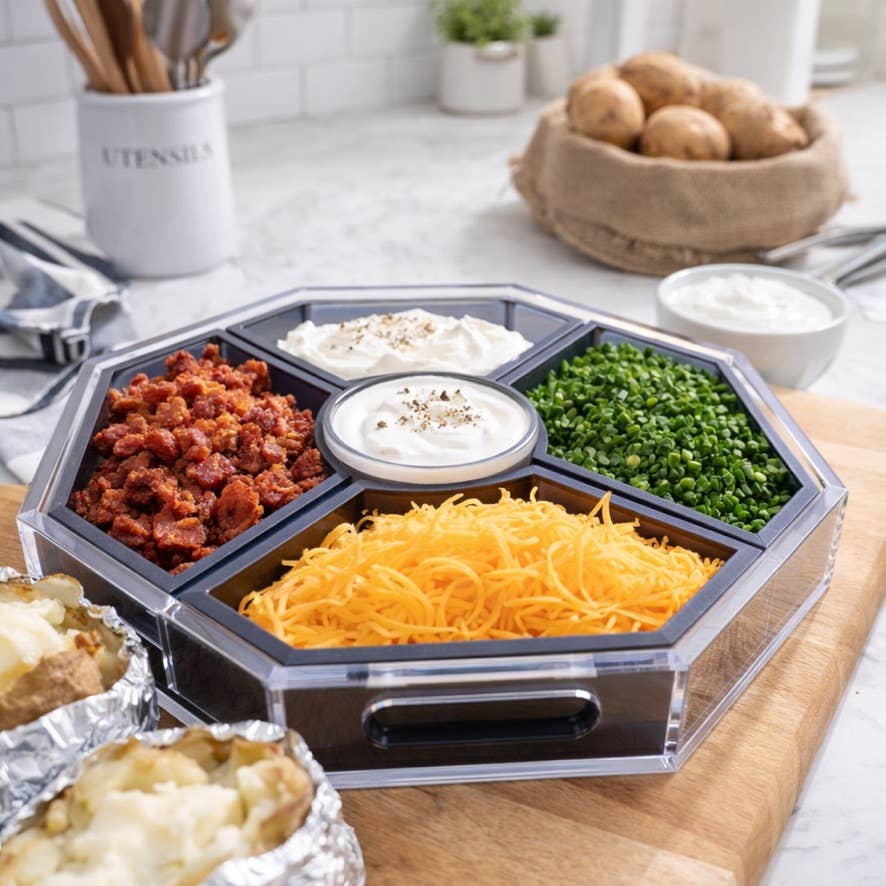 Maven Home 6-Piece Acrylic Entertaining Tray, Clear and Black - view 09
