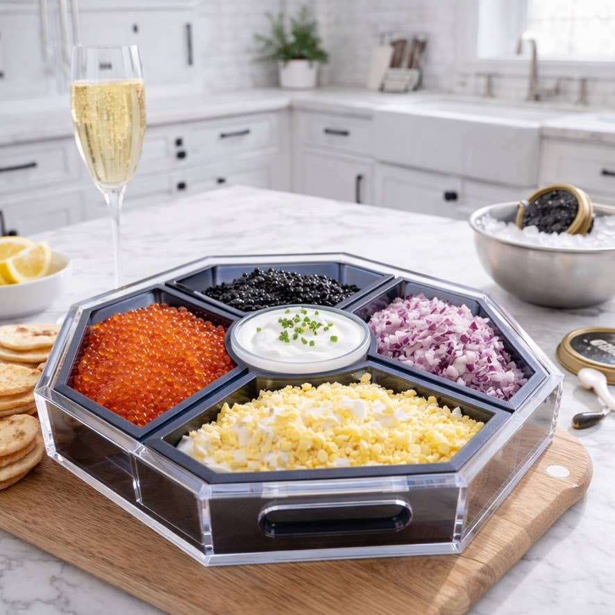 Maven Home 6-Piece Acrylic Entertaining Tray, Clear and Black - view 10