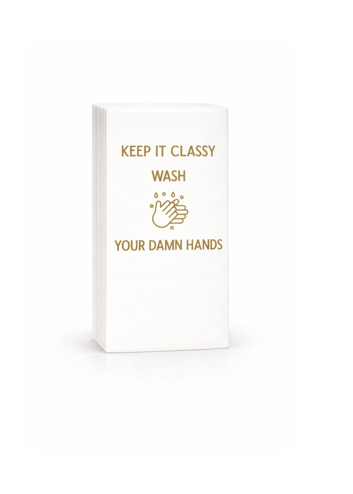 Linen-Feel Guest Towel Napkins, Keep It Classy, Wash Your Damn Hands - alternate view