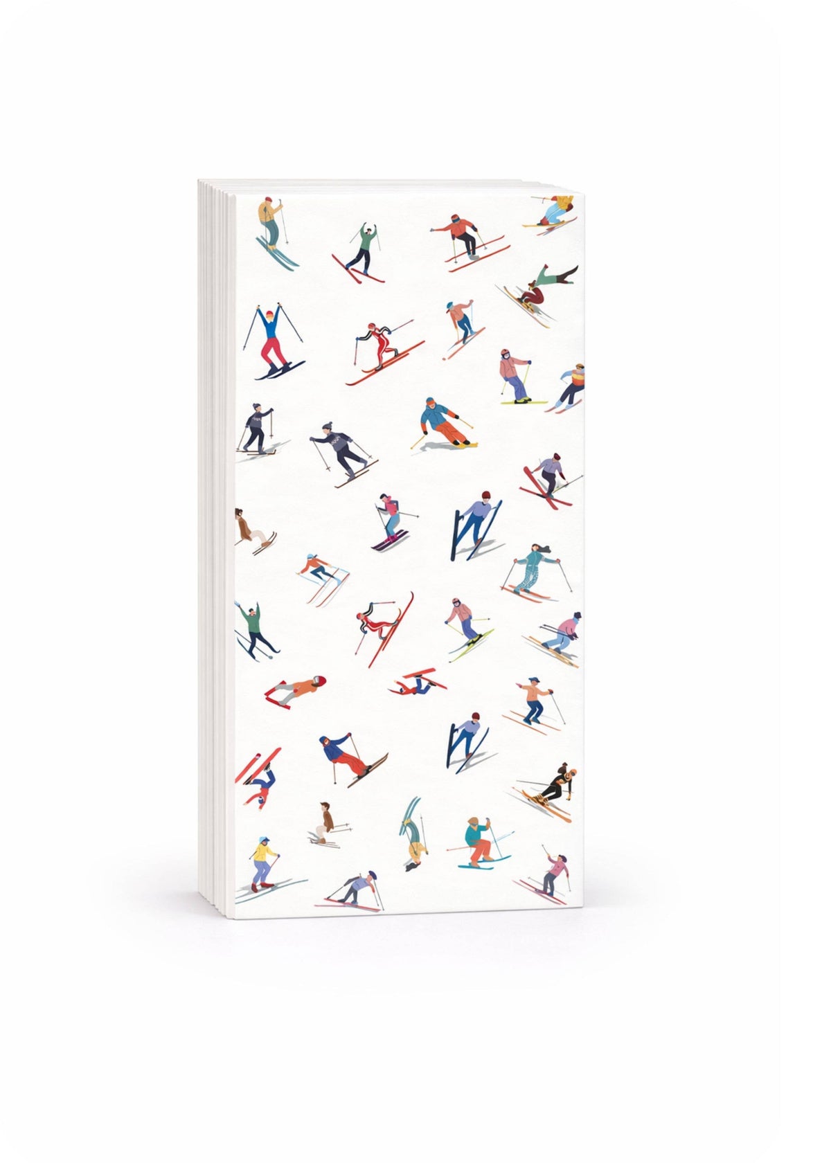 Linen-Feel Guest Towel Napkins, Colorful Skiers Pattern - alternate view