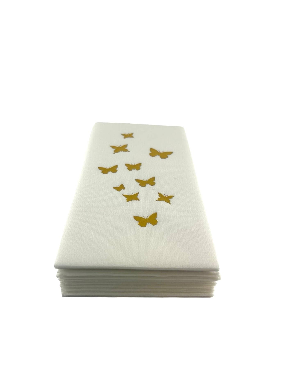 Linen-Feel Guest Towel Napkins, Gold Butterflies, alternate photo