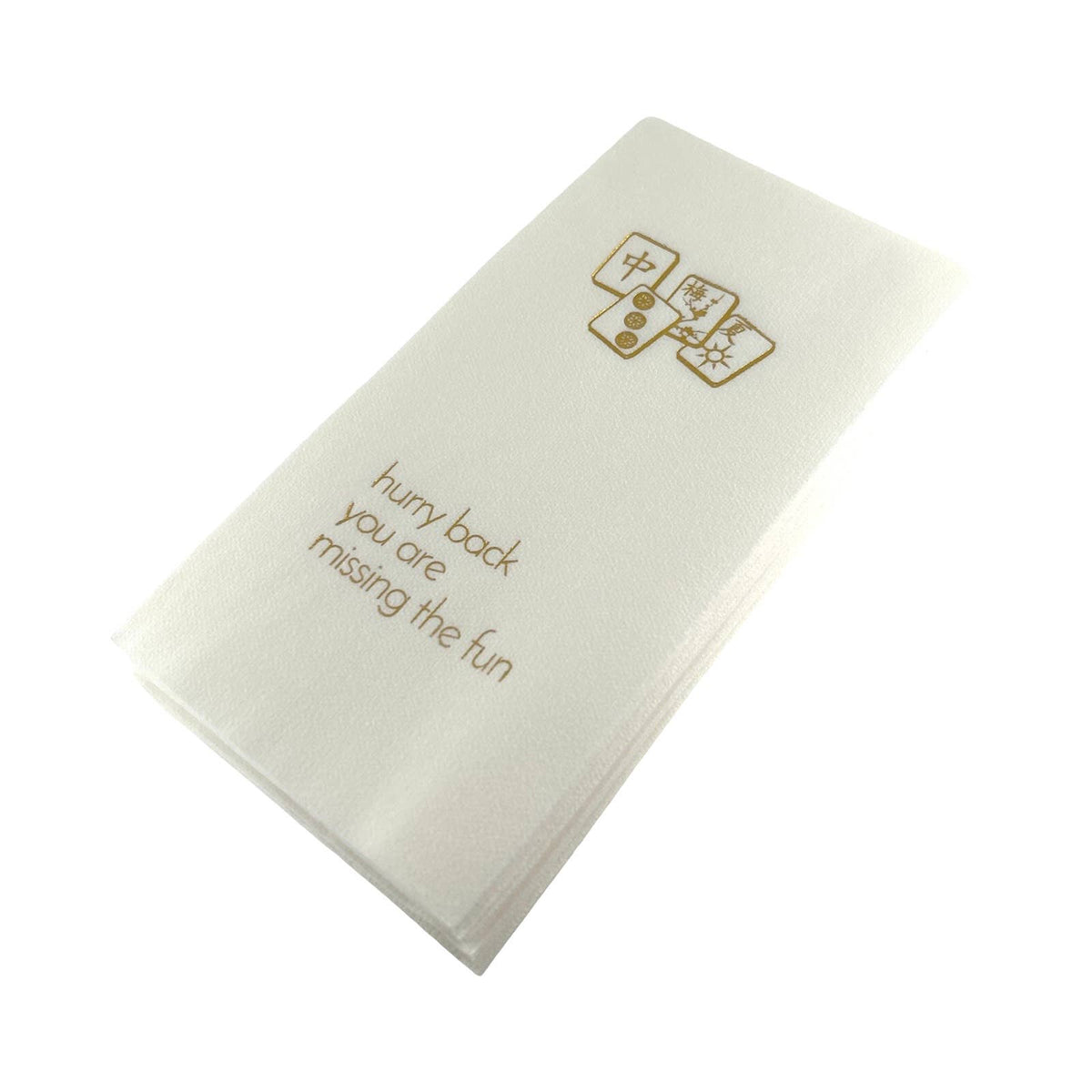 Linen-Feel Guest Towel Napkins, Hurry Back, You're Missing the Fun - Mahjong, alternate photo