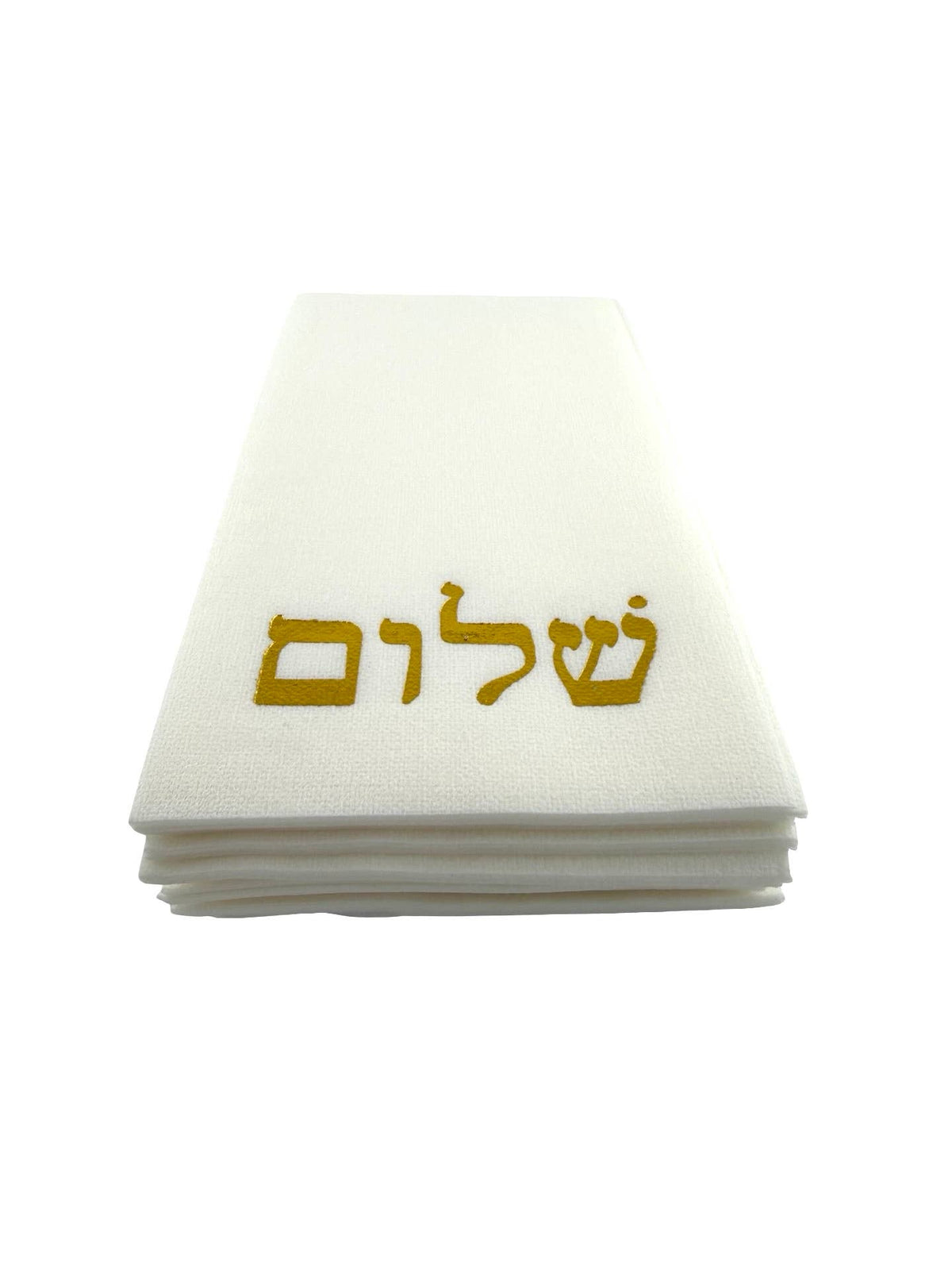 Maven Home Linen-Feel Guest Towel Napkins, Gold Hebrew Shalom - view 03
