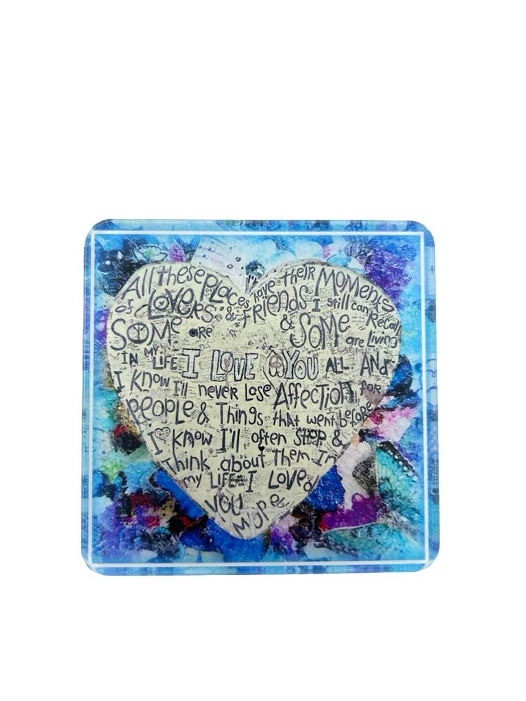 Love Acrylic Coasters, Blue Heart with Holder - view 04