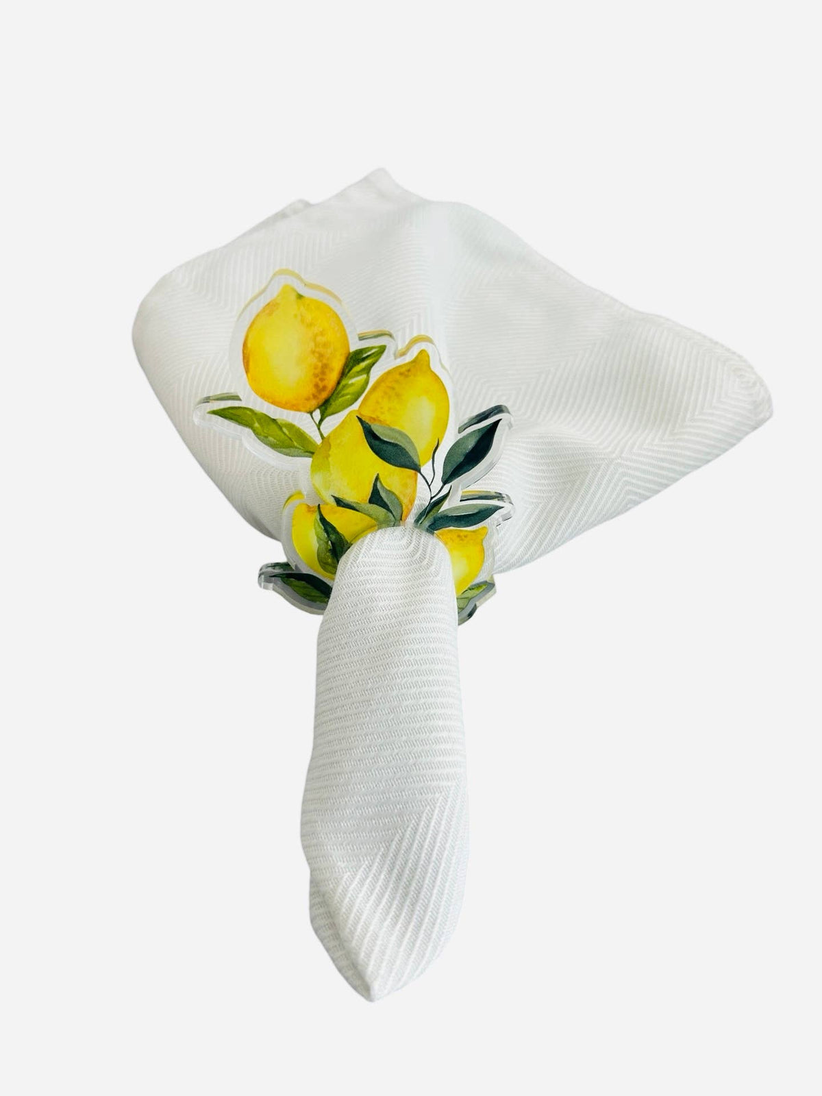 Lemon Tree acrylic napkin rings, set of 4