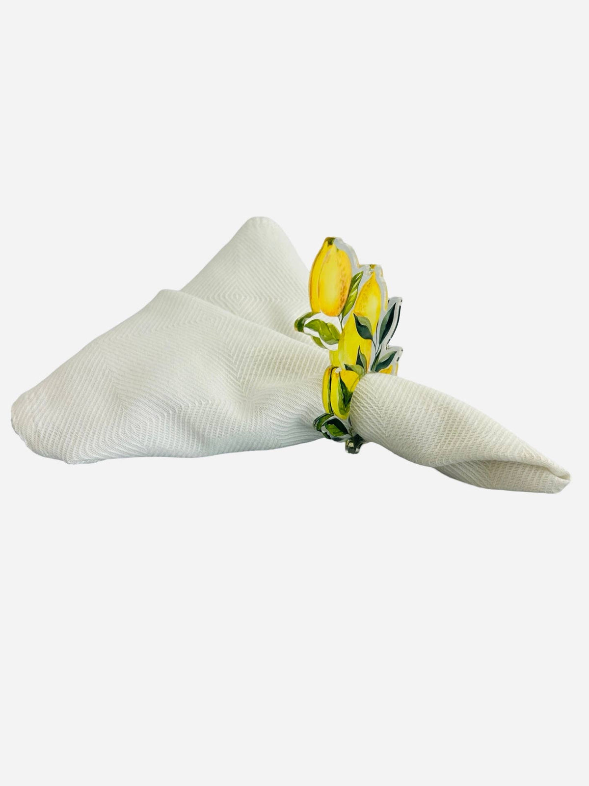 Lemon Tree acrylic napkin rings, set of 4