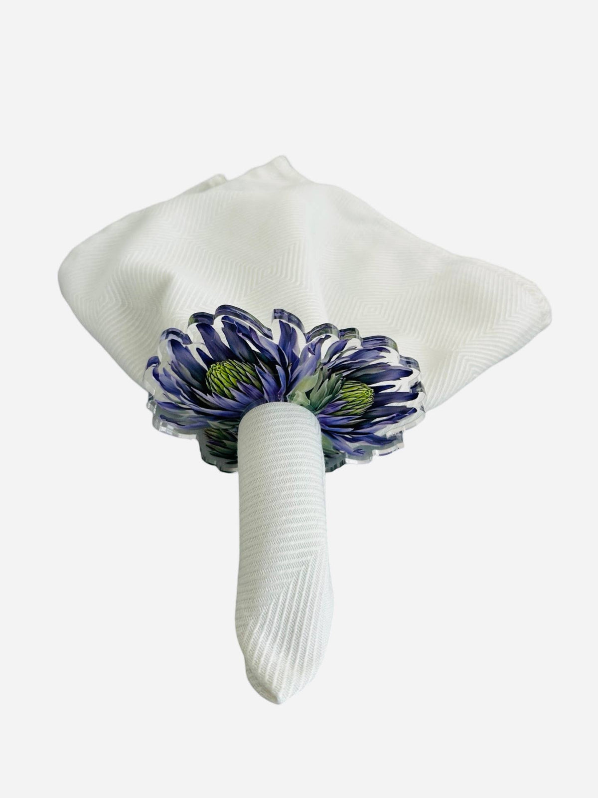Artichoke acrylic napkin rings, set of 4