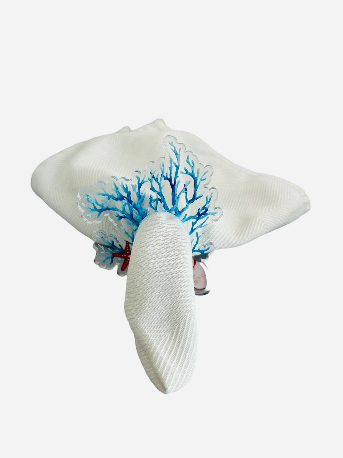 Blue Coral acrylic napkin rings, set of 4