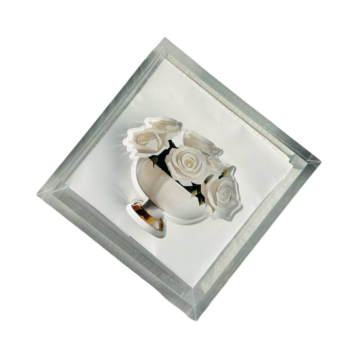 Maven Home White Roses acrylic napkin weight - view 05