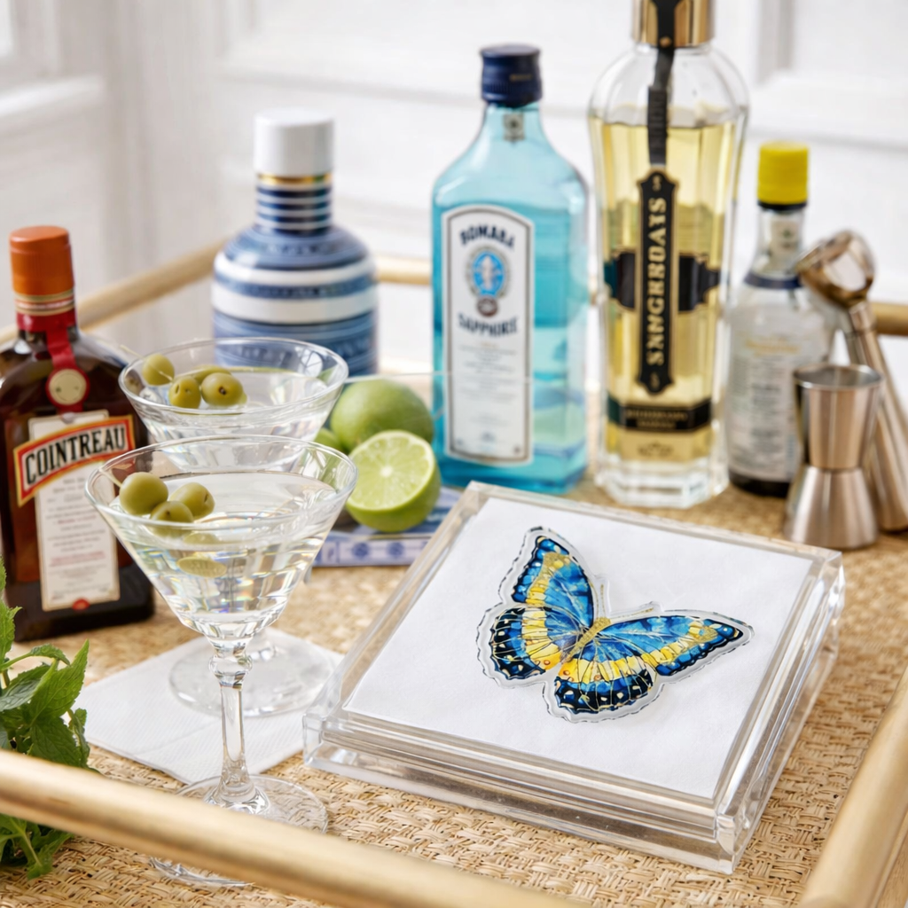 Maven Home Butterfly Blues acrylic napkin weight - view 04