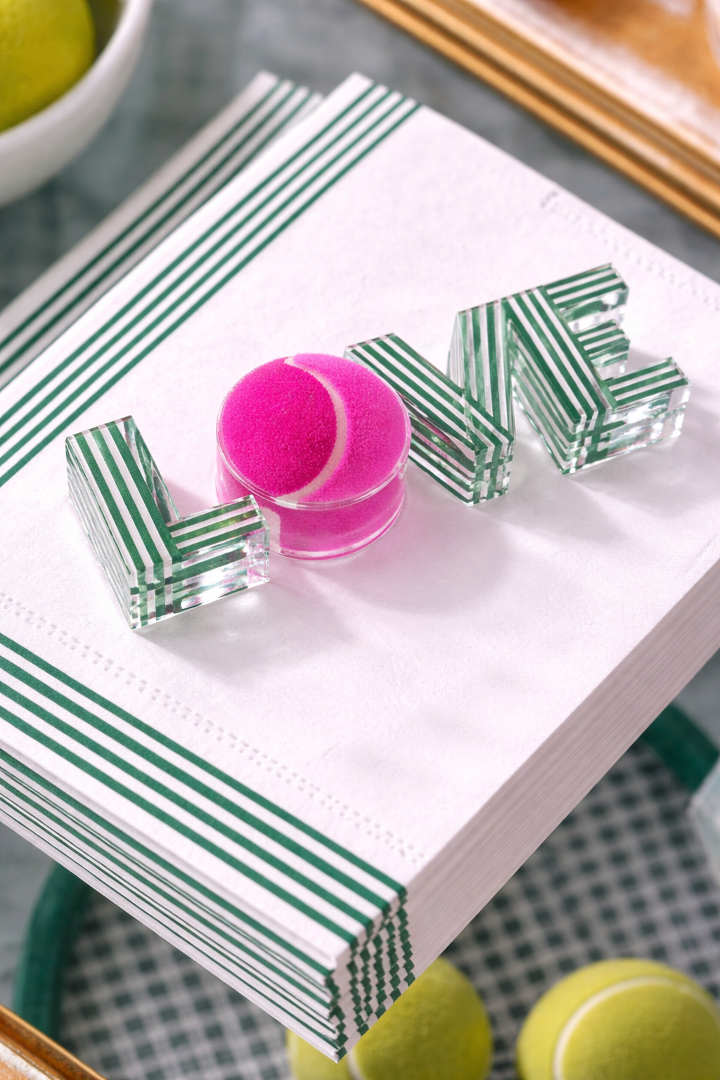 Maven Home Tennis Love acrylic napkin weight alternate view
