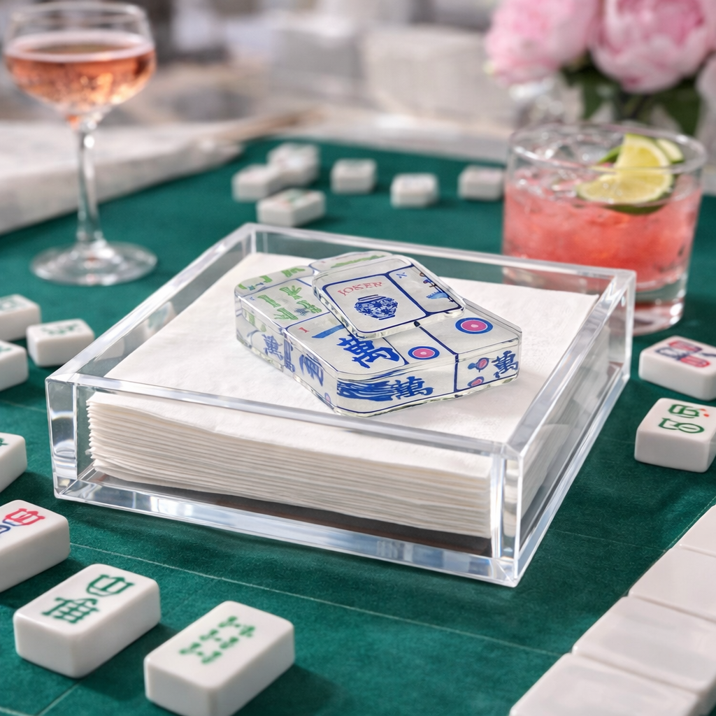 Acrylic Napkin Weight, Preppy Mahjong - alternate view