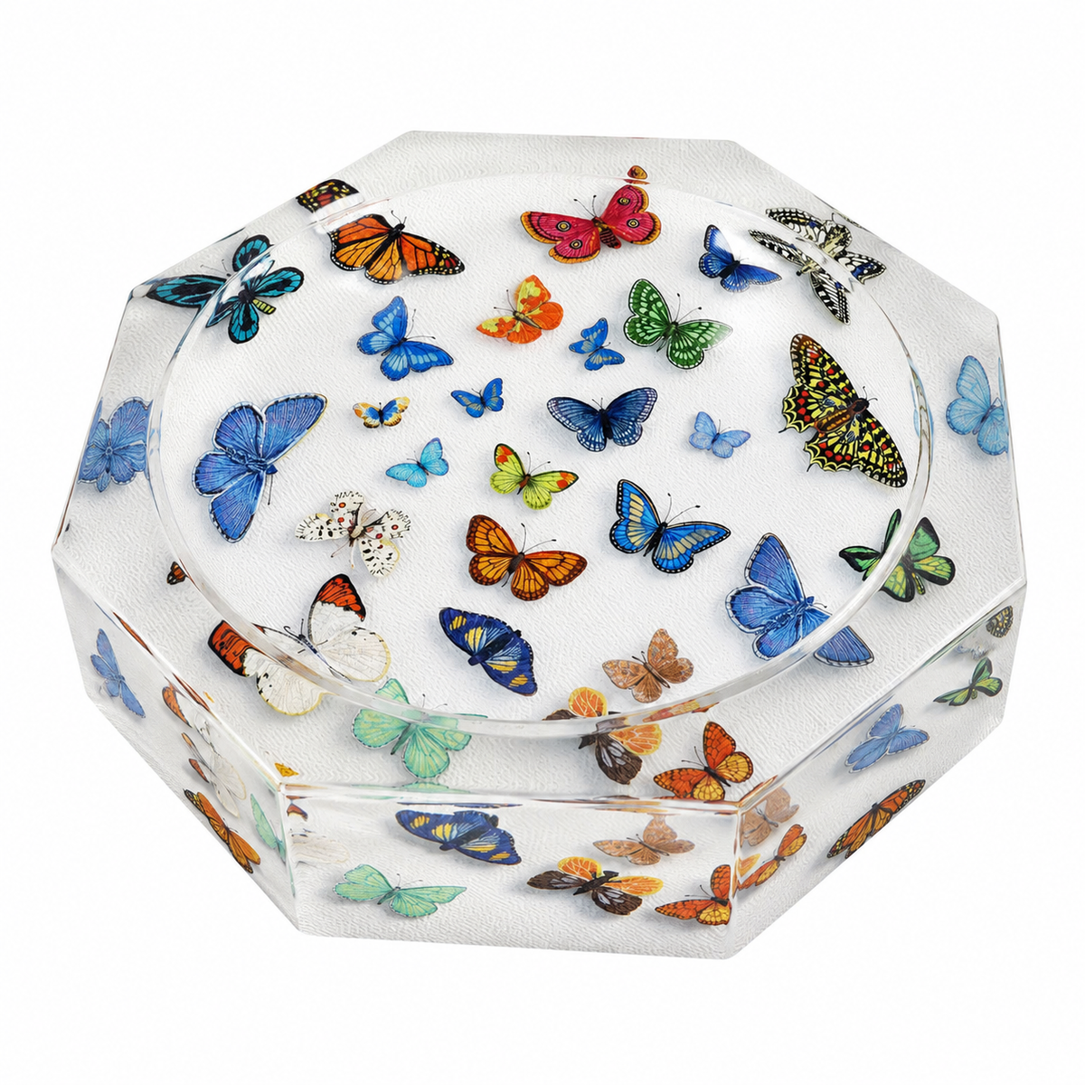 Octagonal Acrylic Accent Bowl, Flutter - alternate view