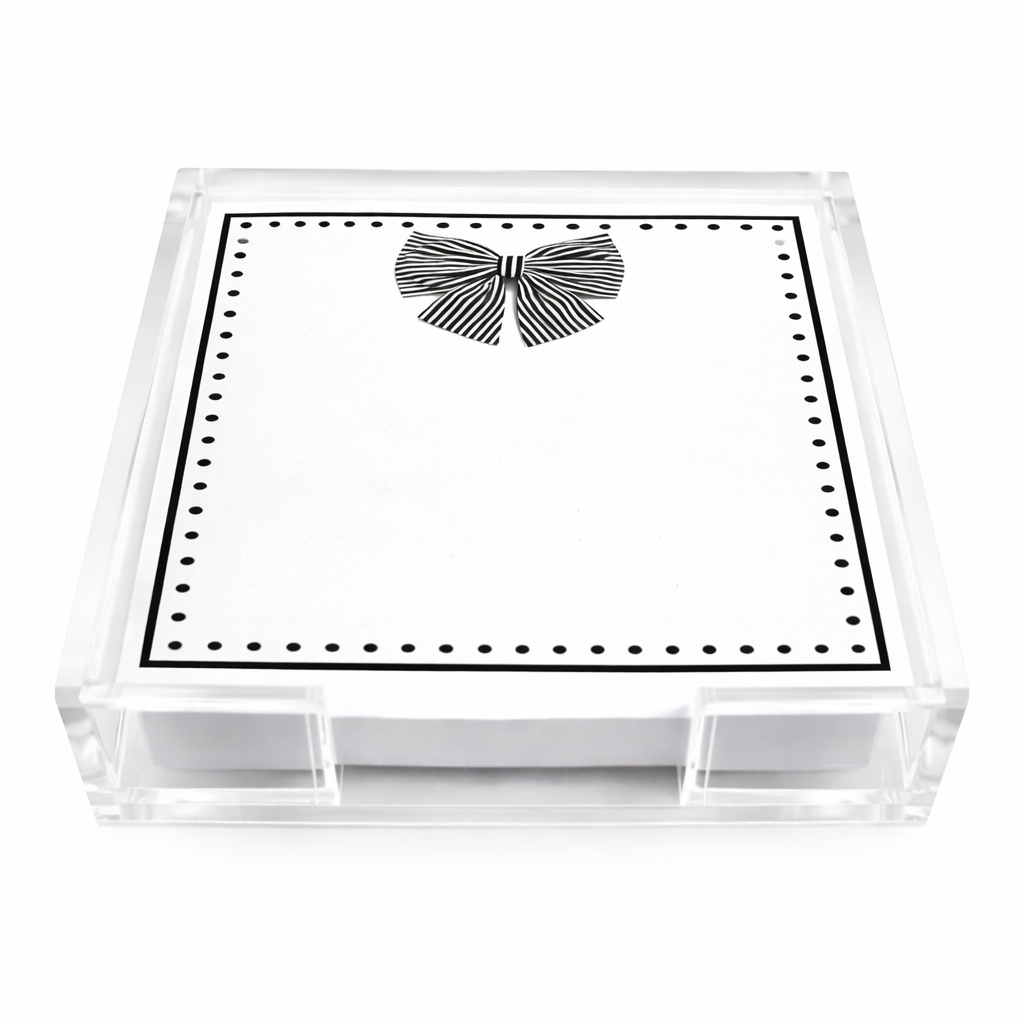 Maven Home Black Bow acrylic notepad holder - view 03