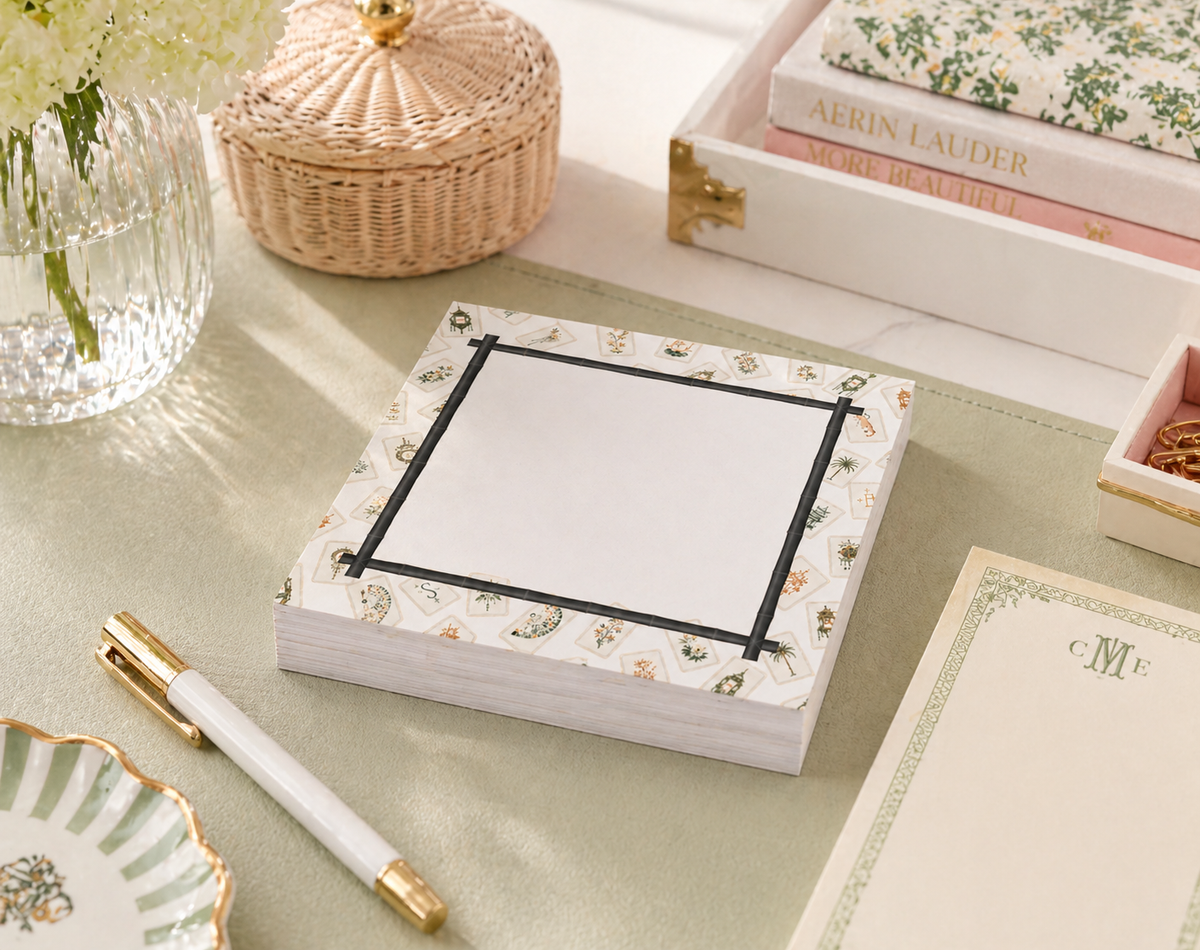 Maven Home Mahjong Bamboo Lotus acrylic notepad holder - view 06
