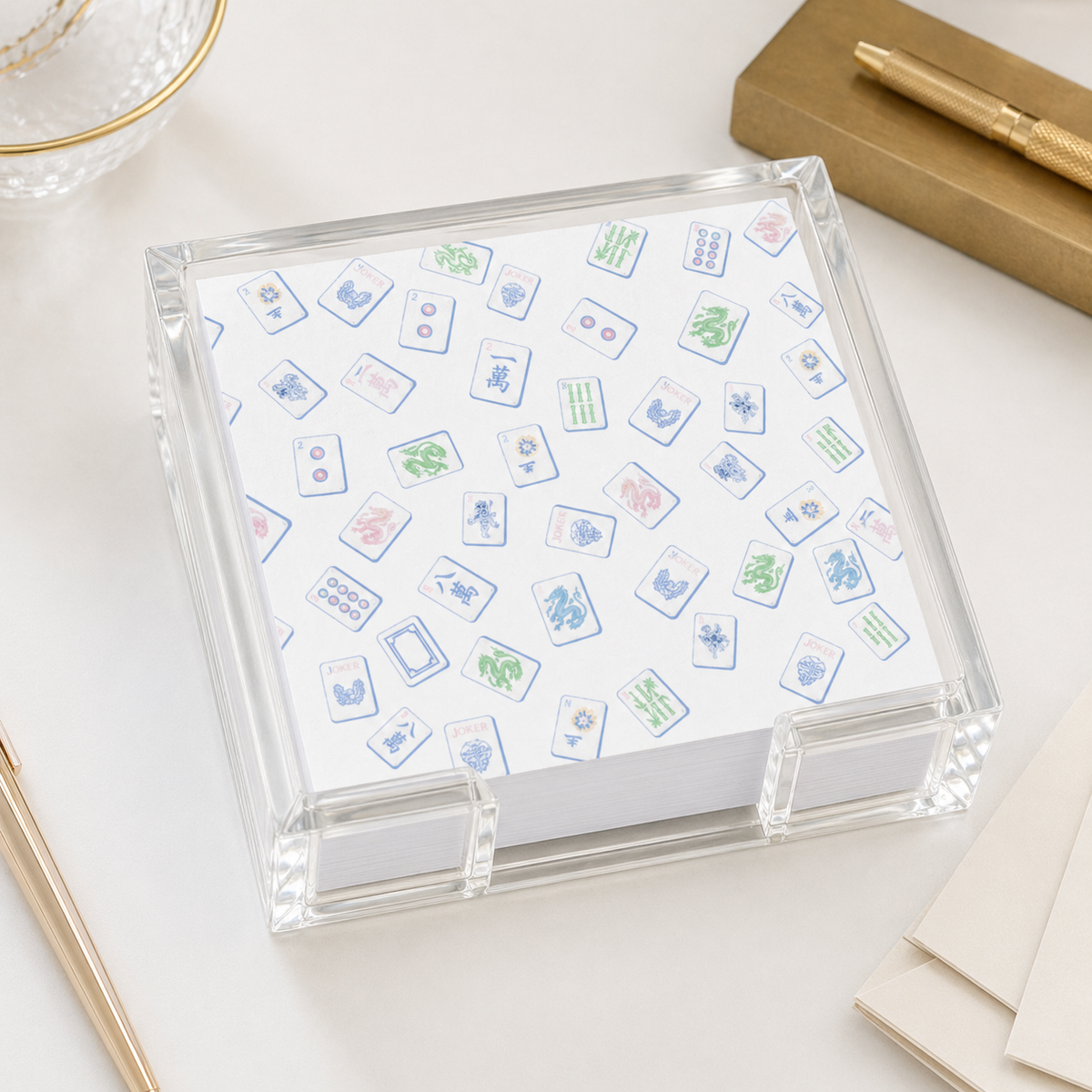 Maven Home Mahjong Wallpaper acrylic notepad holder alternate view