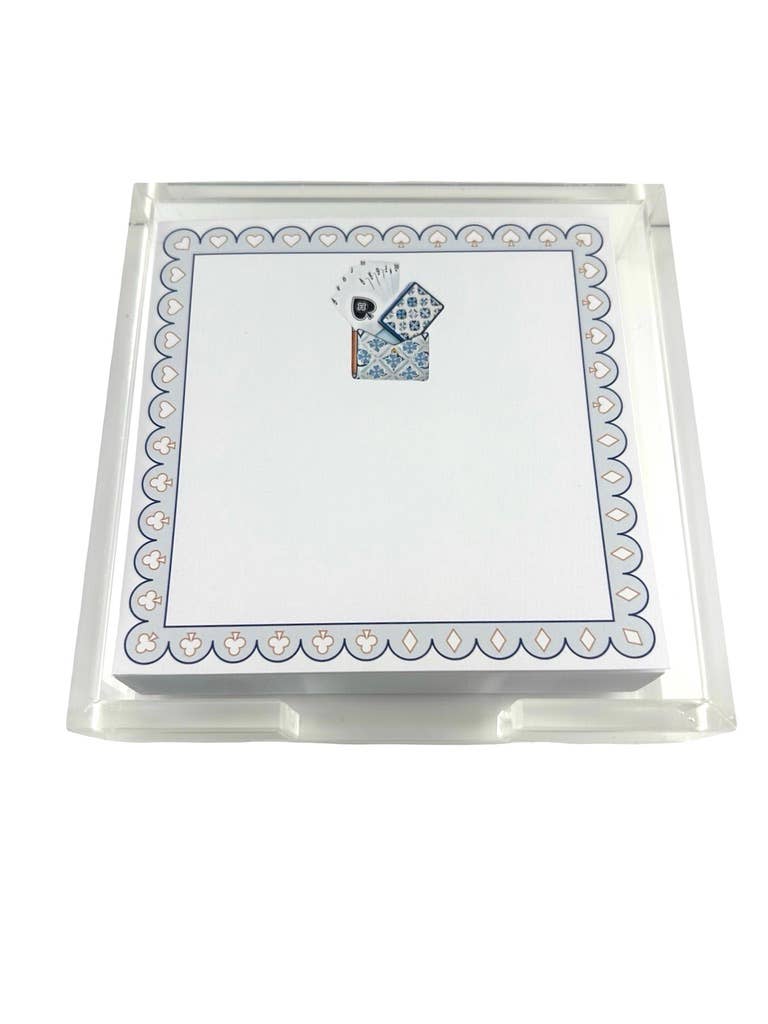 Maven Home Playing Cards acrylic notepad holder alternate view