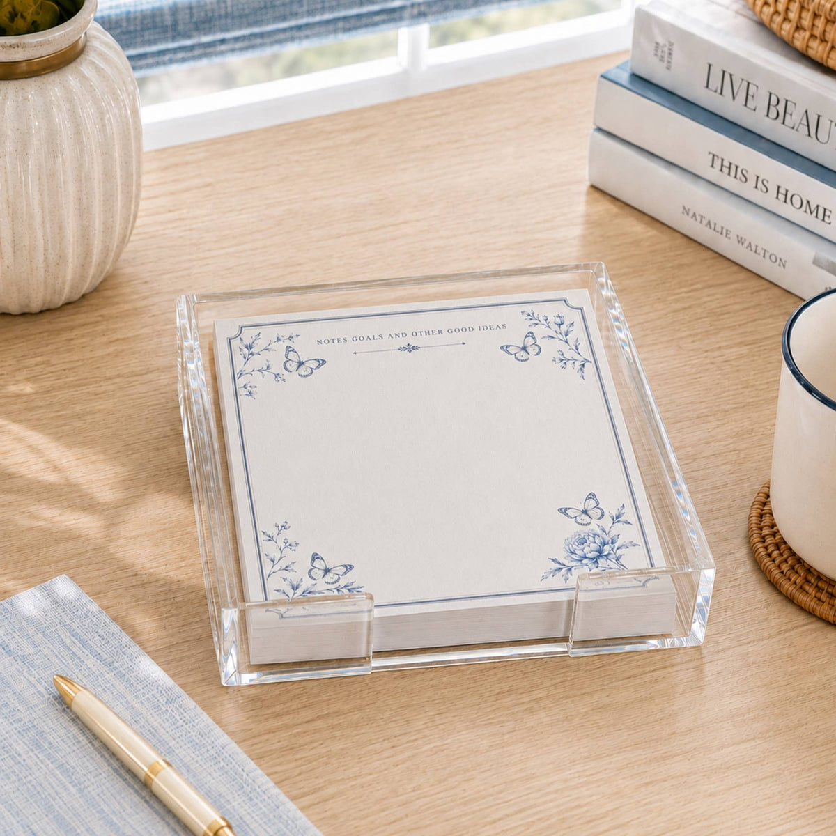 Notes and Goals Acrylic Notepad Holder