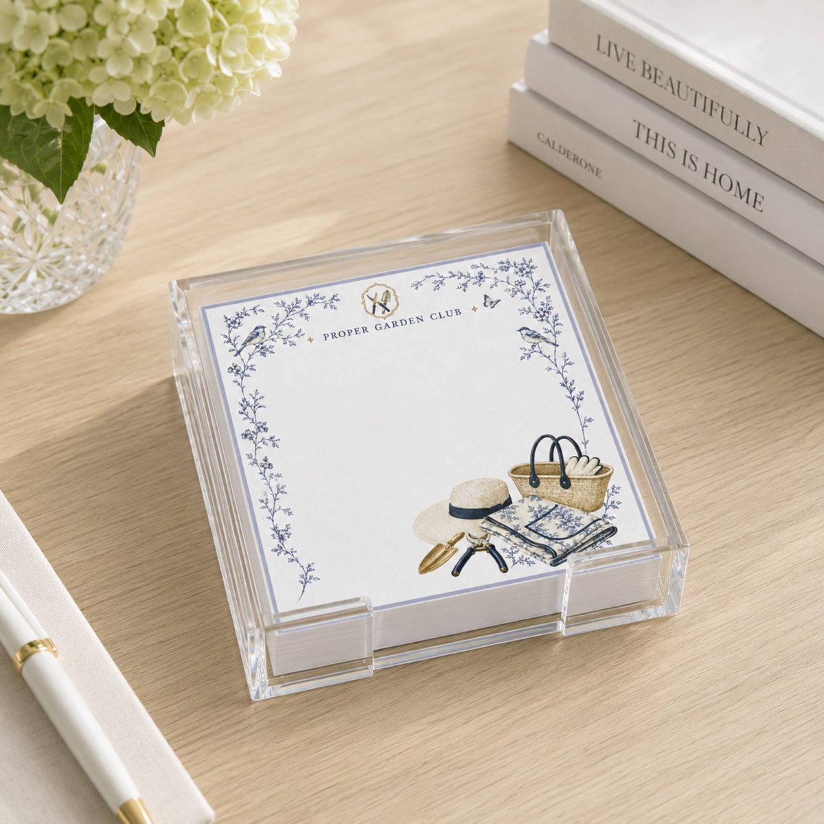 Proper Garden Club Acrylic Notepad Holder Set