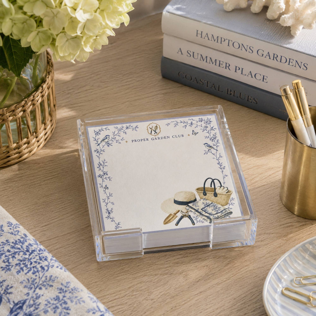 Proper Garden Club Acrylic Notepad Holder Set