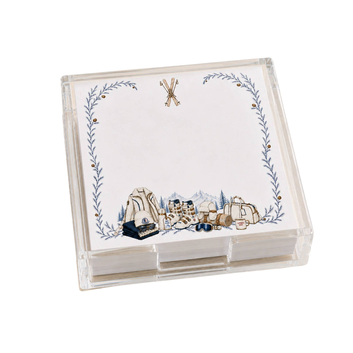Proper Ski Acrylic Notepad Holder Set
